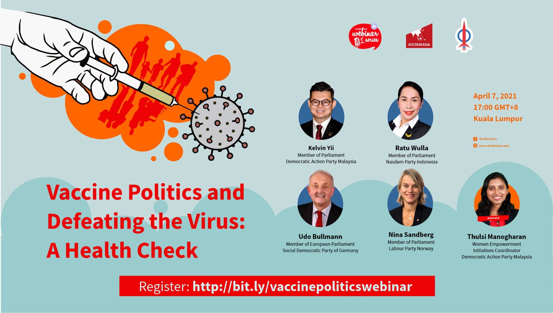 SocDem Asia Webinar Series - Vaccine Politics Banner